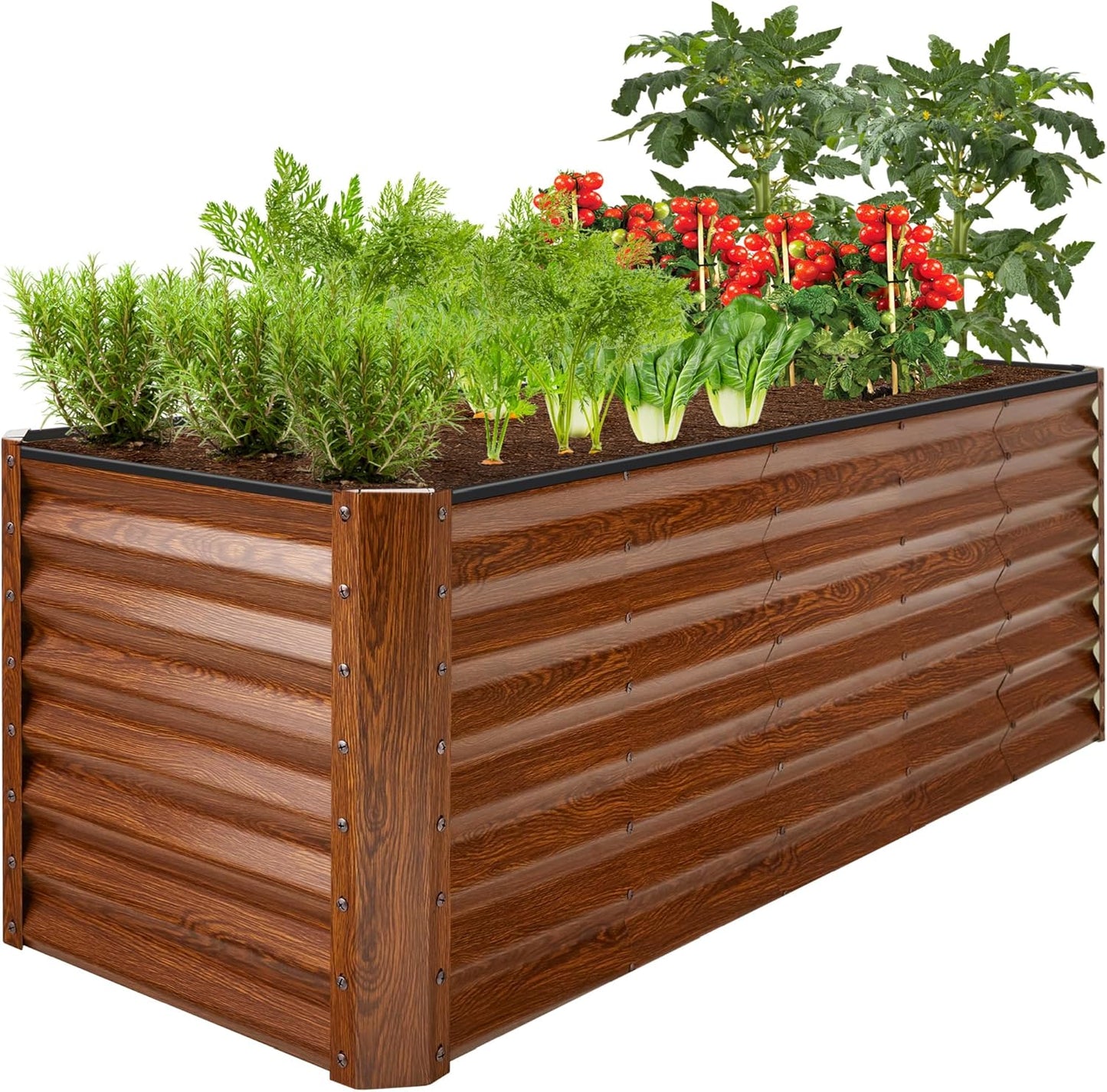 Best Choice Products 6x3x2ft Outdoor Metal Raised Garden Bed, Deep Root Box Planter for Vegetables, Flowers, Herbs, and Succulents w/ 269 Gallon Capacity - Gray