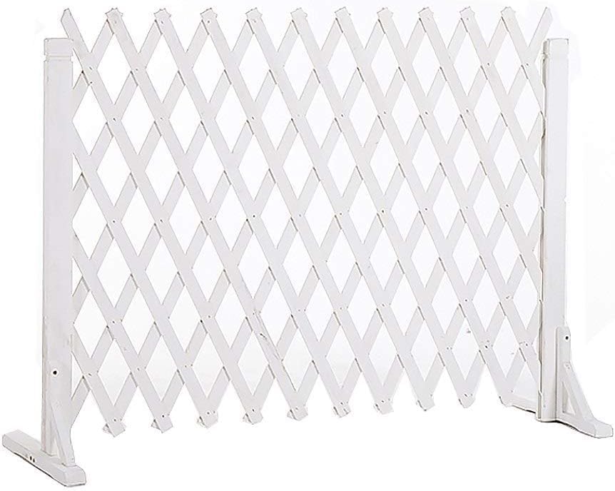 Telescopic Wooden Fence/Garden Grid Decoration/Courtyard Guardrail/Pet Fence/Rest Area Partition(White,160 * 50CM)