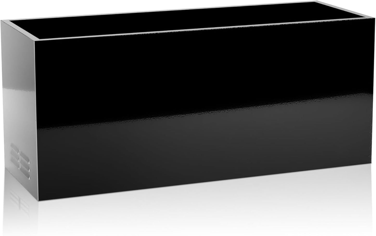 Worth Garden Metal Planter Box - 30" L x 11" W x 13" H Matte Black Heavy Duty Large Rectangular Steel Modern Plant Pot, Indoor Outdoor - Insert Plate with Drain Holes, Air Vents, No Assembly Required
