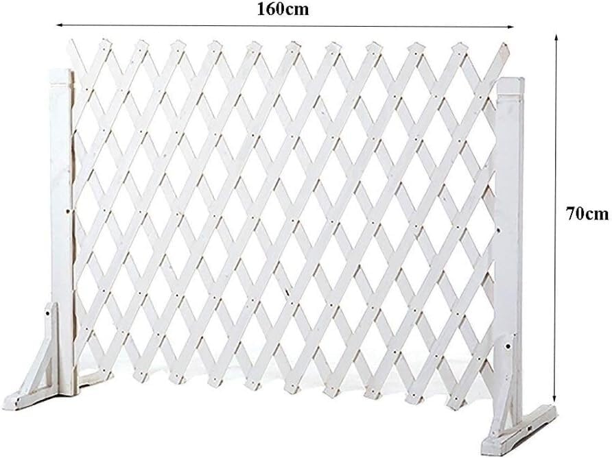 Telescopic Wooden Fence/Garden Grid Decoration/Courtyard Guardrail/Pet Fence/Rest Area Partition(White,160 * 70CM)