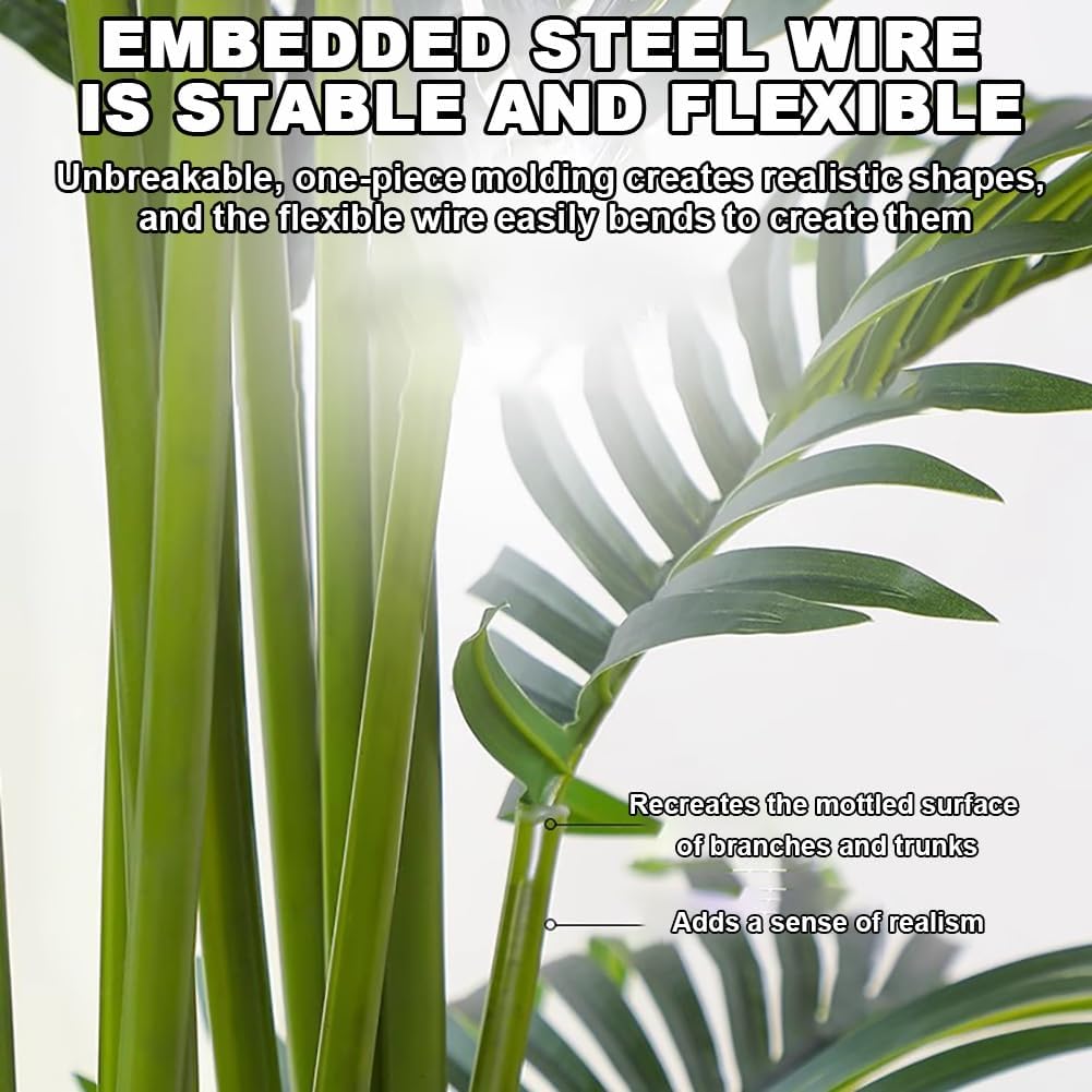 5.9 Feet Tall Artificial Palm Tree, Indoor Fake Tree, Tropical Fake Palm Tree Betel Nut Floor Plant, High Simulation Plant, Bedroom Living Room Potted Decoration,A high 180cm