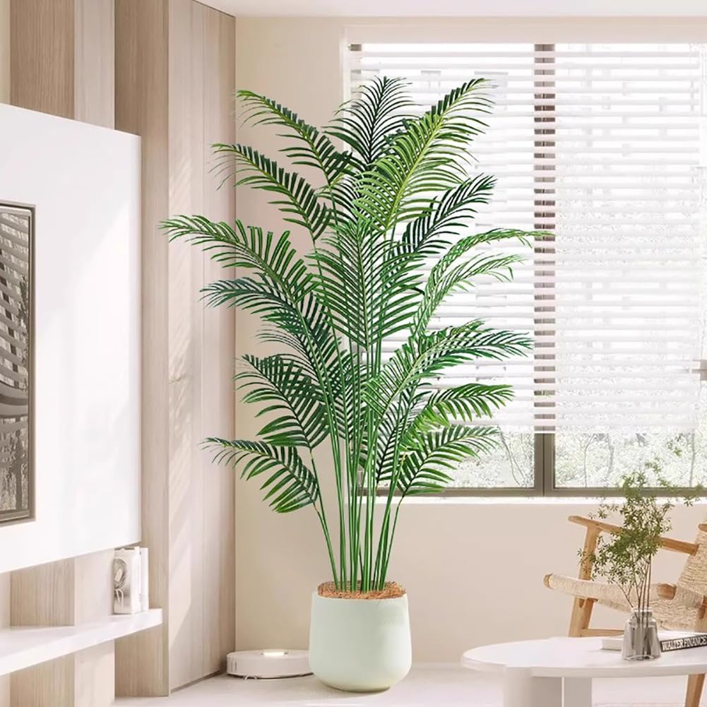 5.9 Feet Tall Artificial Palm Tree, Indoor Fake Tree, Tropical Fake Palm Tree Betel Nut Floor Plant, High Simulation Plant, Bedroom Living Room Potted Decoration,A high 180cm