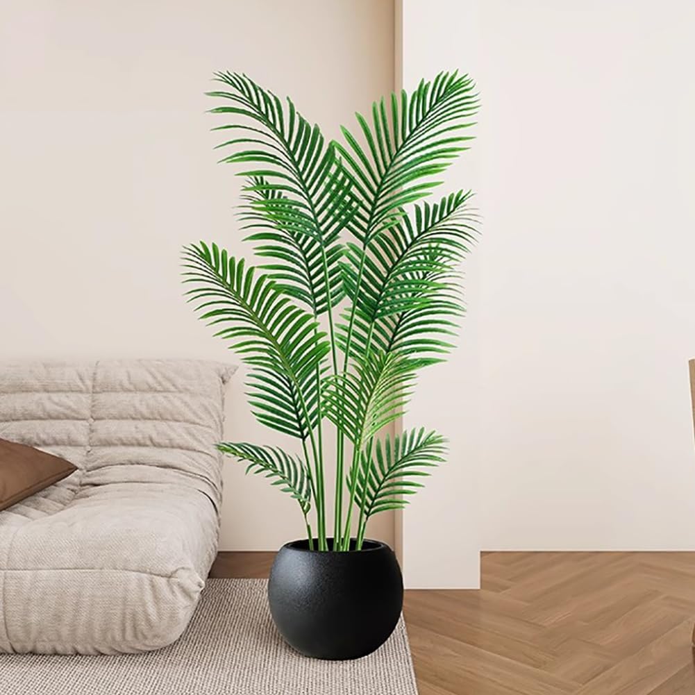 5.9 Feet Tall Artificial Palm Tree, Indoor Fake Tree, Tropical Fake Palm Tree Betel Nut Floor Plant, High Simulation Plant, Bedroom Living Room Potted Decoration,A high 180cm
