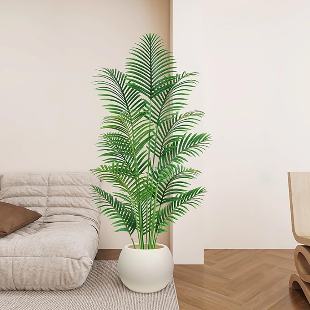5.9 Feet Tall Artificial Palm Tree, Indoor Fake Tree, Tropical Fake Palm Tree Betel Nut Floor Plant, High Simulation Plant, Bedroom Living Room Potted Decoration,A high 180cm