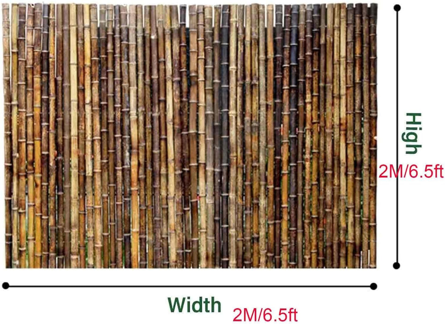 Reed Fencing, Bamboo Privacy Fence, Bamboo Wall Panel, Gardening Villa Courtyard Decoration Protection Partition Wall Panel, Easy to Assemble, 3ft/ 5ft/ 6ft/ 6.5ft High(Height 2mx2m/6.5x6.5ft)