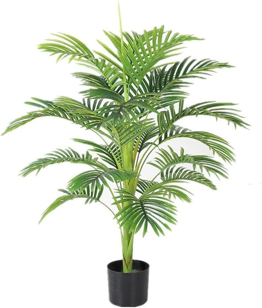 Artificial Tree Artificial Betel Nut Palm Plant Potted Fake Palm Tree with Base Suitable for Indoor and Outdoor Decorative Ornaments Fake Tree,A