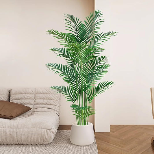 5.9 Feet Tall Artificial Palm Tree, Indoor Fake Tree, Tropical Fake Palm Tree Betel Nut Floor Plant, High Simulation Plant, Bedroom Living Room Potted Decoration,A high 180cm
