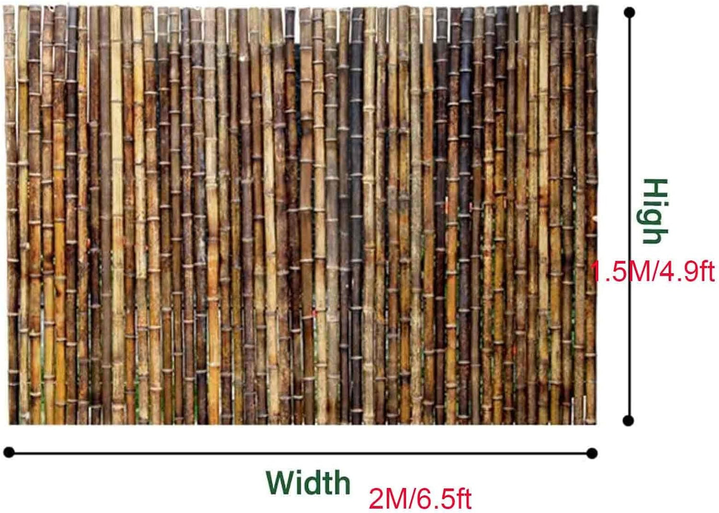 Bamboo Privacy Fence, Bamboo Wall Panel, Reed Fencing, Gardening Villa Courtyard Decoration Protection Partition Wall Panel, Easy to Assemble, 3ft/ 5ft/ 6ft/ 6.5ft High(Height 1.5mx2m/4.9x6.5ft)