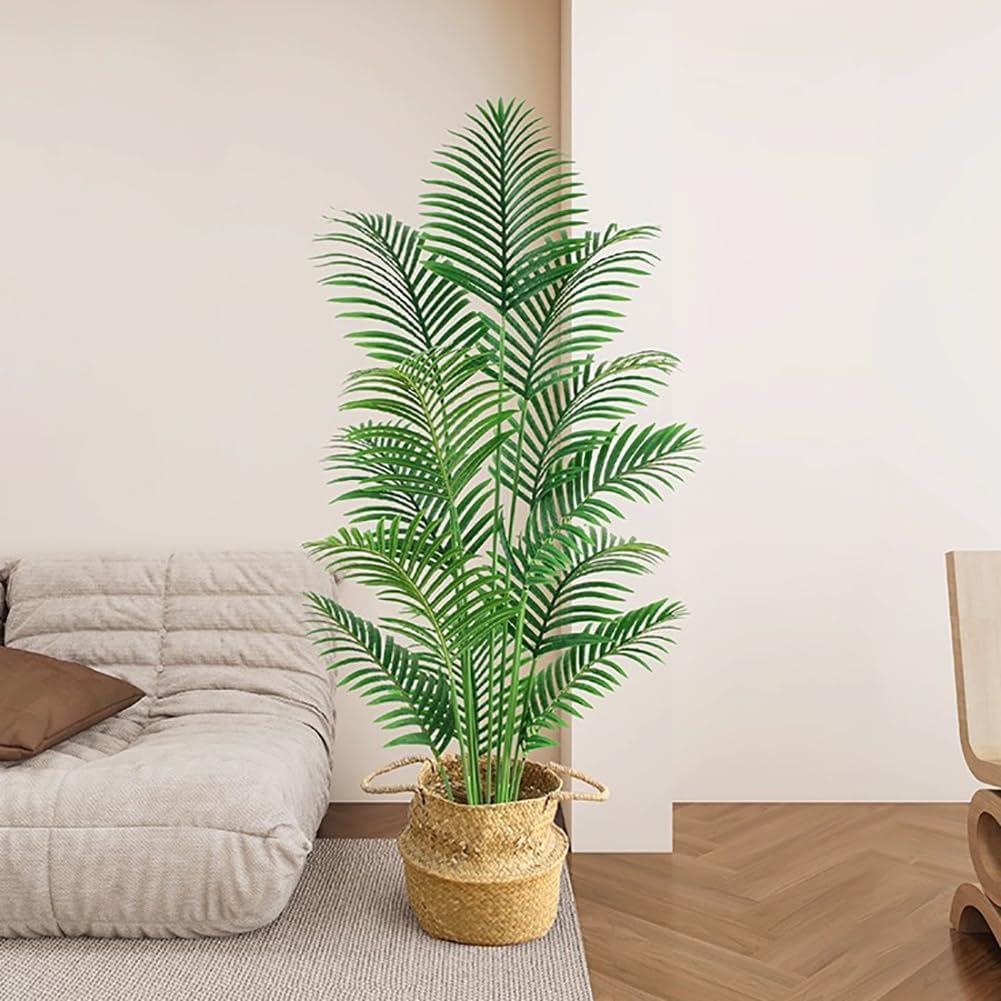 5.9 Feet Tall Artificial Palm Tree, Indoor Fake Tree, Tropical Fake Palm Tree Betel Nut Floor Plant, High Simulation Plant, Bedroom Living Room Potted Decoration,A high 180cm