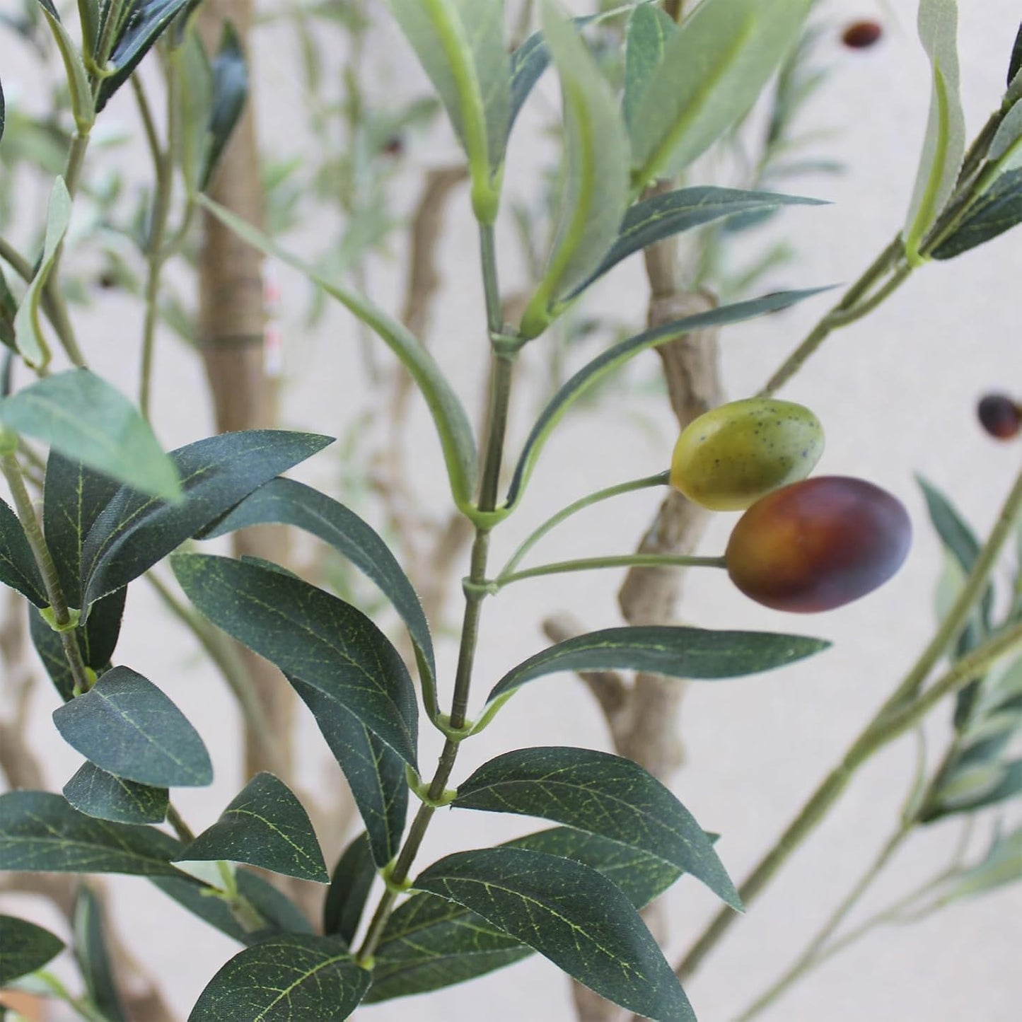 Tall Faux Olive Tree，10ft（120in） Realistic Potted Silk Artificial Olive Tree， Fake Olive Trees Indoor with Green Leaves and Big Fruits for Home Office Living Room Stairs Patio Decor.
