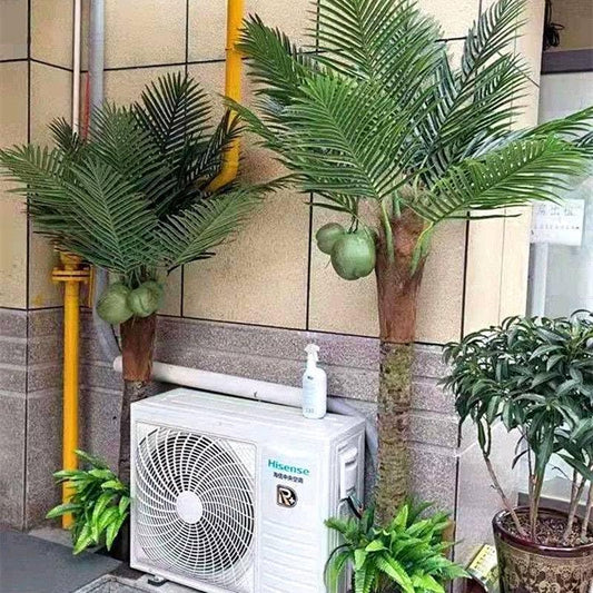 Simulated Coconut Tree Artificial Fiberglass Fake Green Plant Fan Sunflower Tree Indoor and Outdoor Palm Tree Betel Nut Phoenix Tail Sunflower 1.8m+2.3m