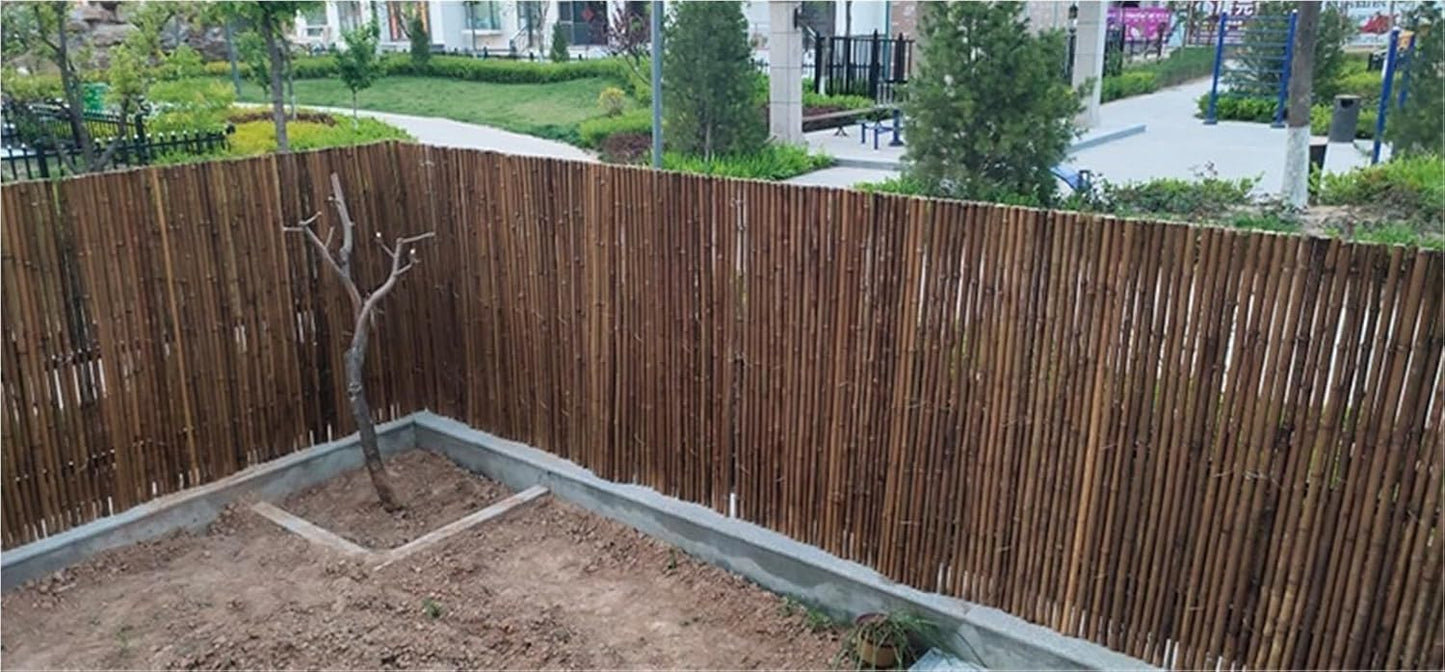 Reed Fencing, Bamboo Privacy Fence, Bamboo Wall Panel, Gardening Villa Courtyard Decoration Protection Partition Wall Panel, Easy to Assemble, 3ft/ 5ft/ 6ft/ 6.5ft High(Height 2mx2m/6.5x6.5ft)