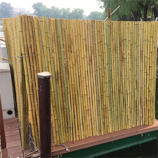Privacy Bamboo Fence, Bamboo Fence Roll, Gardening Villa Courtyard Decoration Protection Partition Wall Panel, Easy to Assemble, 3ft/ 4ft/ 6ft High(Height 1.5mx2m/4.9x6.5ft)