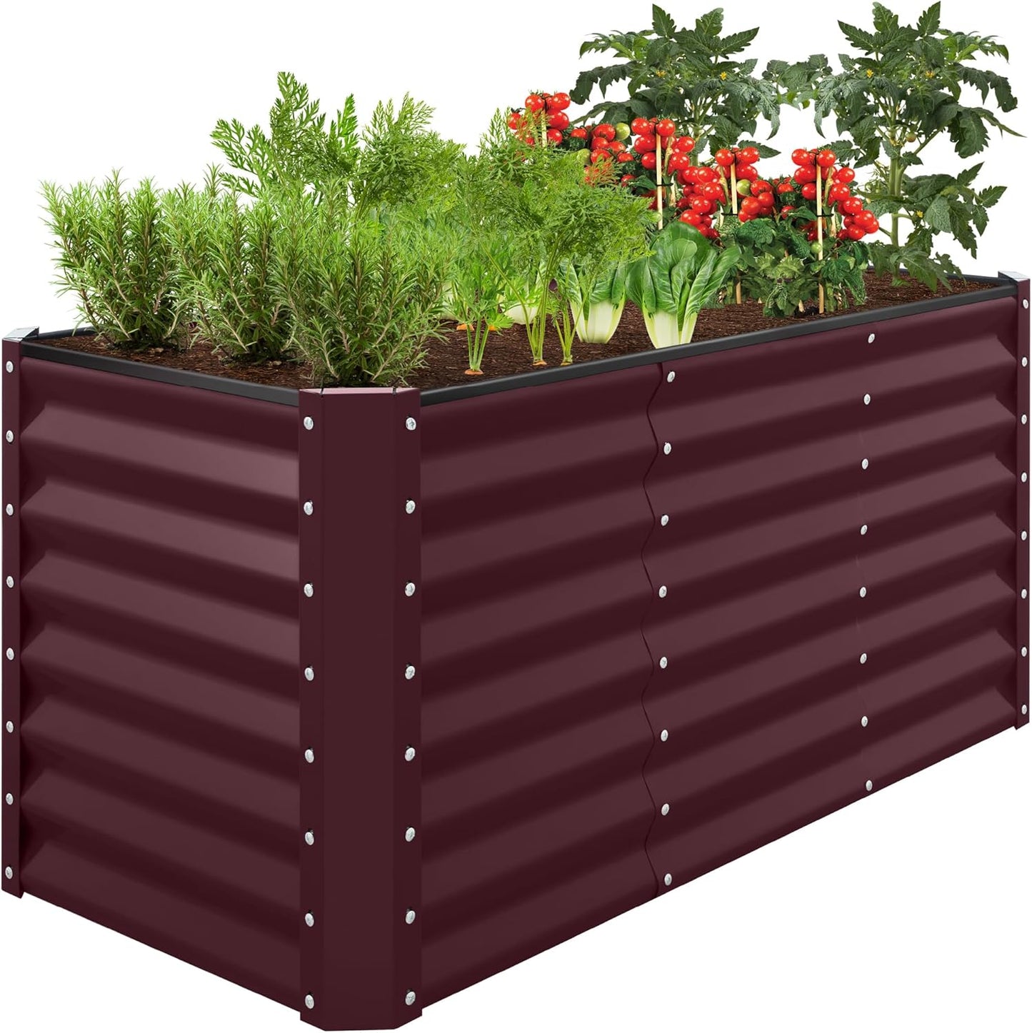 Best Choice Products 6x3x2ft Outdoor Metal Raised Garden Bed, Deep Root Box Planter for Vegetables, Flowers, Herbs, and Succulents w/ 269 Gallon Capacity - Gray