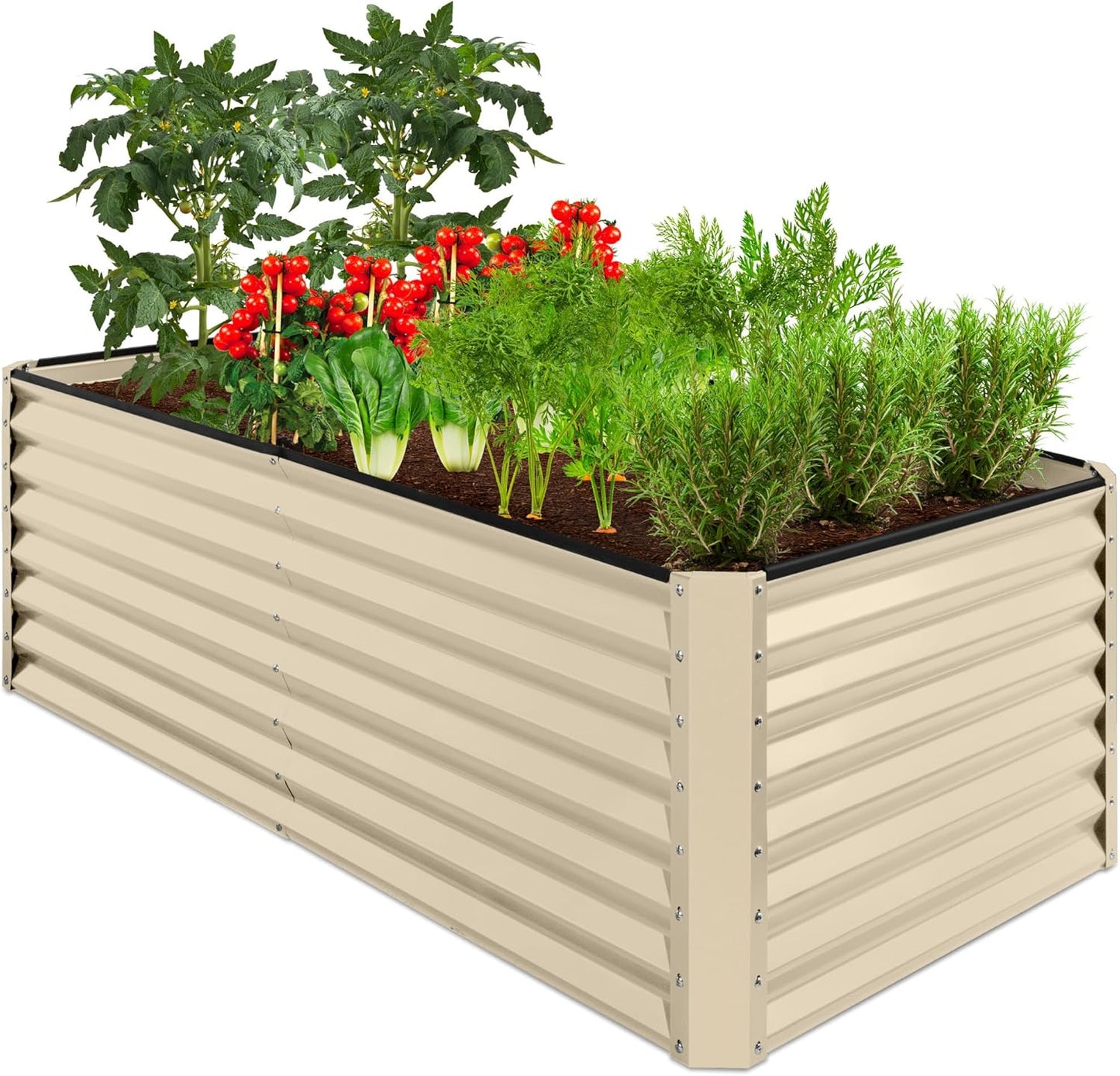 Best Choice Products 6x3x2ft Outdoor Metal Raised Garden Bed, Deep Root Box Planter for Vegetables, Flowers, Herbs, and Succulents w/ 269 Gallon Capacity - Gray