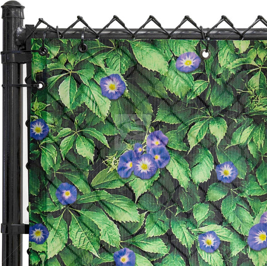 Morning Glory Purple Scenic Designer Fence Screen (6ft x 25ft)
